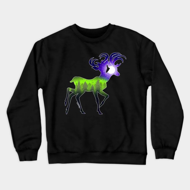 Mutated Deer Crewneck Sweatshirt by Jan Grackle